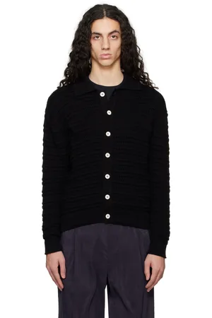 DUNST Cardigan noir à col ouvert