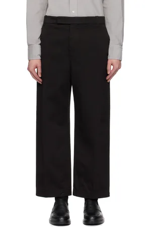 Thom Browne Pantalon utilitaire noir en sergé de coton