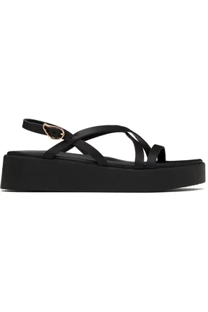 Ancient Greek Sandals Sandales Silia noires