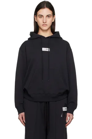 Maison Margiela Pull à capuche noir à logo