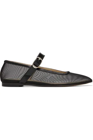 Le Monde Beryl Ballerines de style Charles IX noires en filet