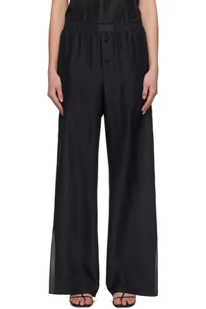 Maison Margiela Pantalon de pyjama noir en soie