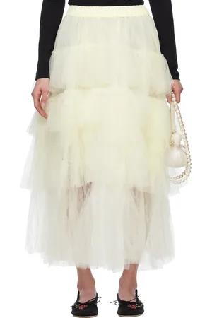 Simone Rocha Jupe midi de style tutu longue blanc cassé