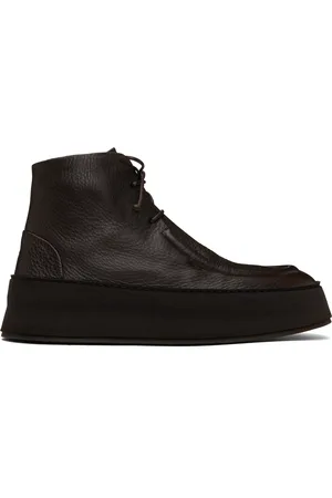 MARSÈLL Bottines Cassapana brunes exclusives à SSENSE