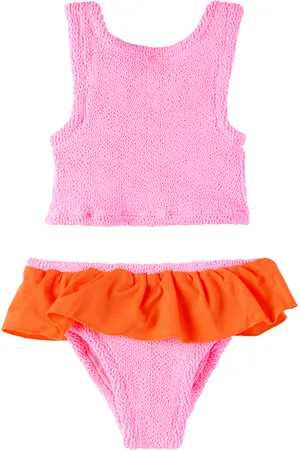 Hunza G Bébé | Bikini Duo Olive rose et orange