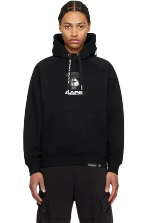 A Bathing Ape Pull à capuche noir à logo Moonface
