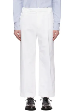 Thom Browne Pantalon utilitaire blanc en sergé de coton
