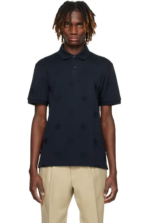 HUGO BOSS Polo bleu marine à logos en jacquard