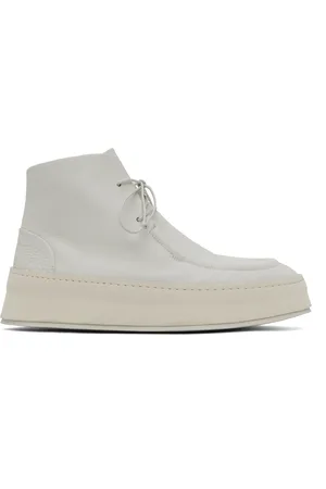 MARSÈLL Bottines Cassapana blanches exclusives à SSENSE