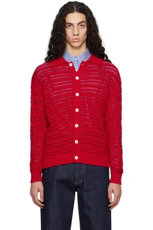DUNST Cardigan rouge à col ouvert