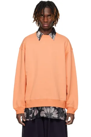 DRIES VAN NOTEN Pull molletonné orange à emmanchures basses