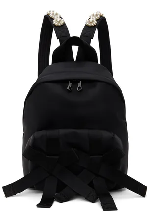 Simone Rocha Sac à dos utilitaire noir à perles artificielles et à boucles