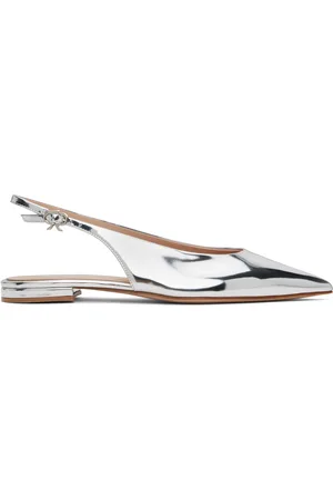 Gianvito Rossi Ballerines Robbie 05 argentées à bride arrière