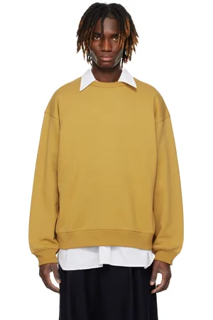 DRIES VAN NOTEN Pull molletonné brun clair à emmanchures basses