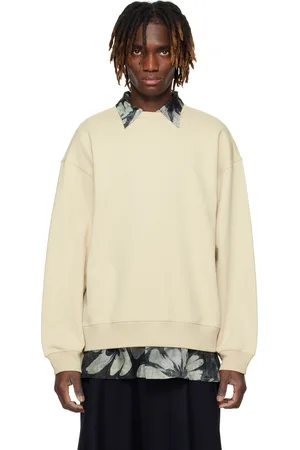 DRIES VAN NOTEN Pull molletonné beige à emmanchures basses