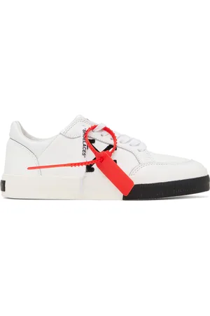 OFF-WHITE Baskets basses blanches en cuir à semelle en caoutchouc vulcanisé