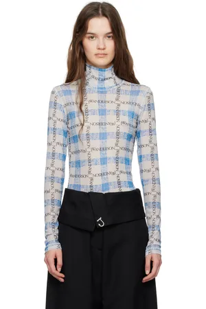J.W.Anderson Col roulé semi-transparent bleu et gris