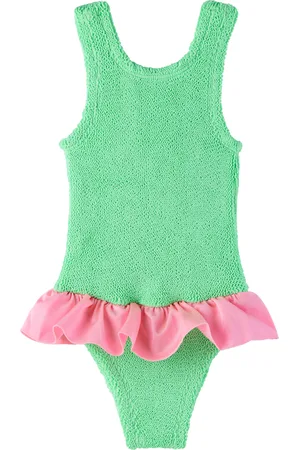 Hunza G Bébé | Maillot de bain Duo Denise vert et rose