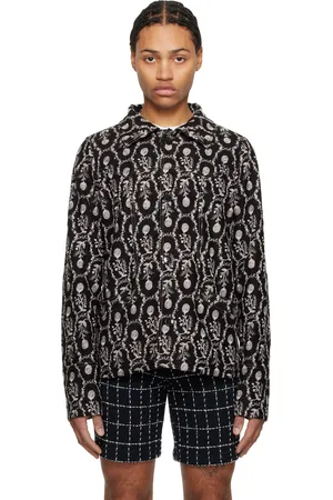 Anna Sui Blouson Sleeping Beauty noir en suède synthétique à motif brodé