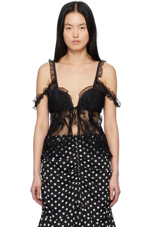 Anna Sui Camisole noire à attache à nouer