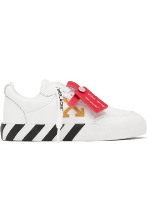 OFF-WHITE Enfant | Baskets blanches en cuir à semelle en caoutchouc vulcanisé