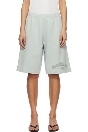 Maison Margiela Short de survêtement bleu à image à logo de style collégial