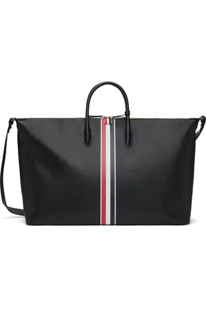 Thom Browne Sac de sport noir en cuir grainé