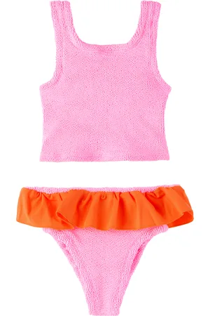 Hunza G Enfant | Bikini Duo Olive rose et orange