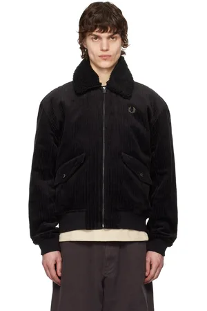Fred Perry Blouson aviateur noir en velours côtelé de coton