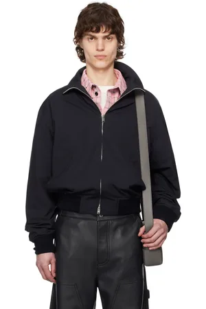 Bottega Veneta Blouson bleu marine en laine fine