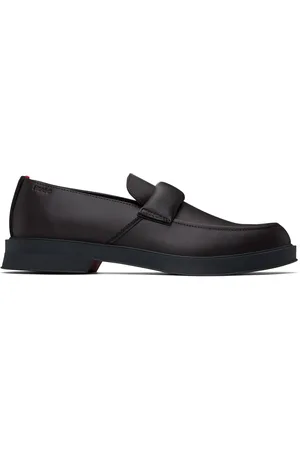 HUGO BOSS Flâneurs bruns à logo gaufré