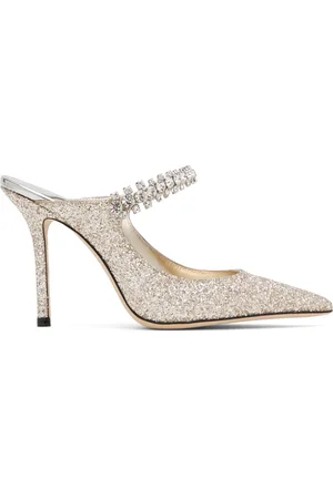 Jimmy Choo Mules 100 dorées à bride Bing