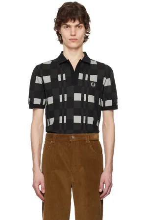Fred Perry Polo vert et noir à motif à carreaux