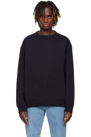 DRIES VAN NOTEN Pull molletonné surdimensionné bleu marine