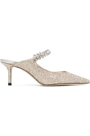 Jimmy Choo Mules 65 dorées à bride Bing
