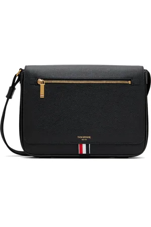 Thom Browne Sac reporter noir en cuir grainé