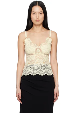 Paco rabanne Camisole blanc cassé en dentelle