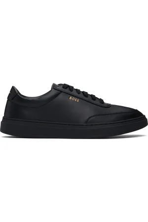 HUGO BOSS Baskets noires en cuir poli à logos