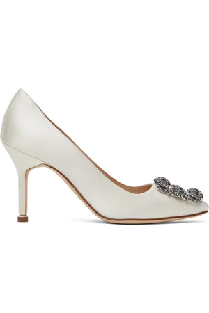 Manolo Blahnik Chaussures à talon aiguille Hangisi 90 blanc cassé