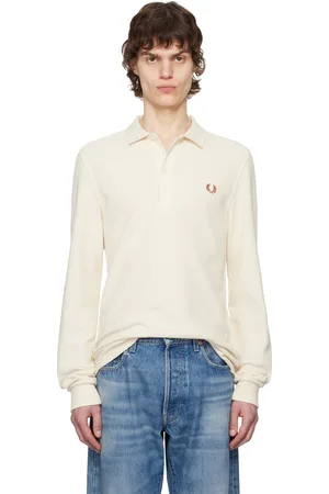 Fred Perry Polo à manches longues beige en piqué