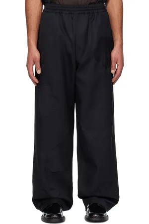 FORMA Pantalon surdimensionné noir à appliqués floraux