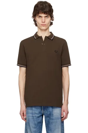Fred Perry Polo brun à garnitures rayées
