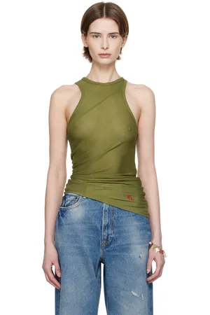 ECKHAUS LATTA Débardeur coupé sur le biais vert