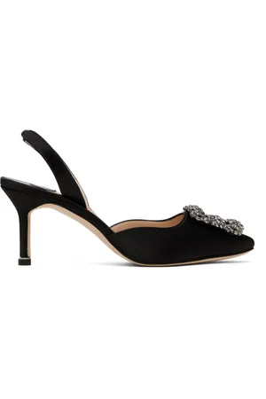 Manolo Blahnik Chaussures à talon aiguille Hangisli noires à bride arrière