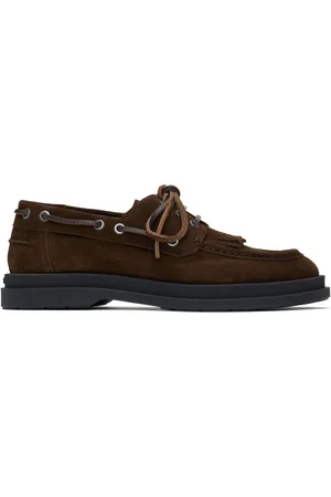 HUGO BOSS Chaussures bateau brunes en suède