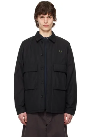 Fred Perry Blouson rembourré noir à manches raglan