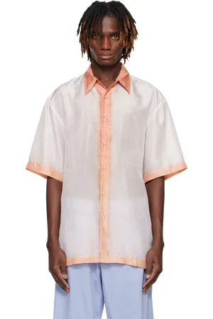 DRIES VAN NOTEN Chemise blanc cassé et rose en soie