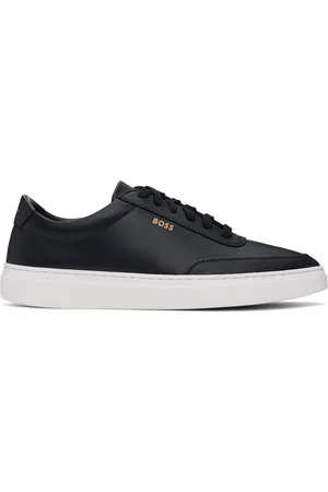 HUGO BOSS Baskets noires en cuir poli à logos
