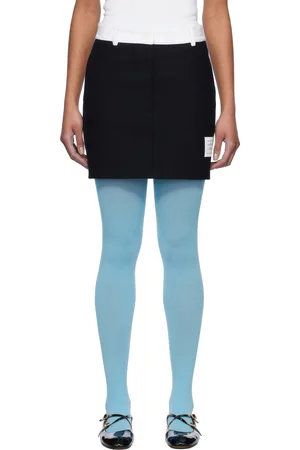 Thom Browne Minijupe bleu marine en sergé technique