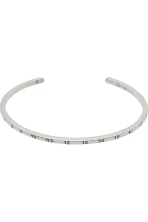 Maison Margiela Bracelet manchette argenté à logo numérique